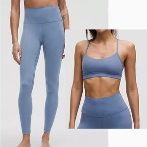 Lululemon powder blue align pant and matching bra top.